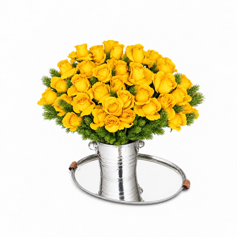 Shades of Yellow Garden – Premium Deluxe Arrangement